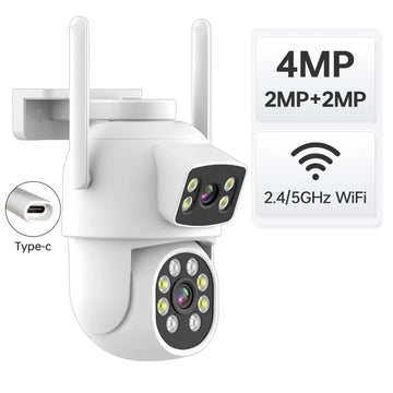 New Arrival Smart Security Network Camera Night Vision Dual Lens Design 4MP HD Resolution CCTV WiFi Camera