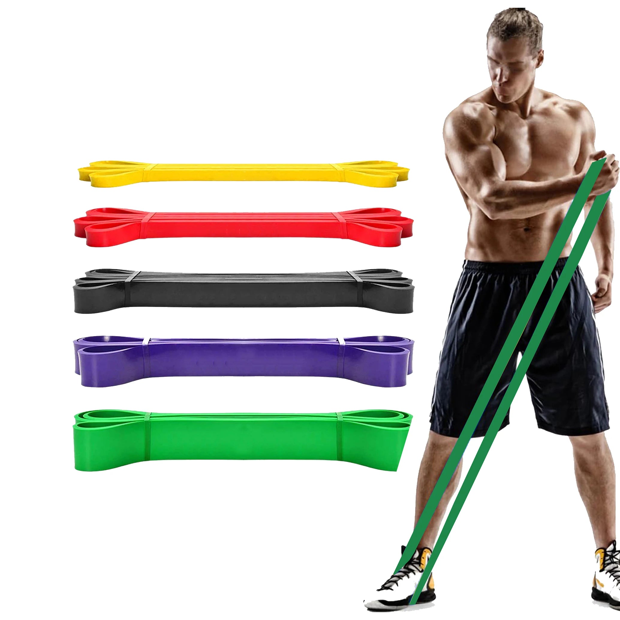Natural Latex Strength Loop Resistance Gym Fitness Bands Red Elastic Home Workout Equipment Training Yoga Exercise Power Band
