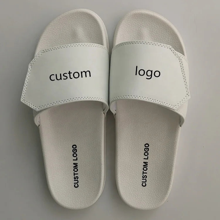 New Couple Women Family Beach Plain Custom Slide Put My logo on Mens Slipper Unisex Personalized Pool Sandals Pvc with logo