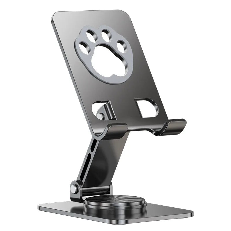 Portable Foldable Metal Phone Tablet Stand Rotatable Bottom Flexible Live Streaming Cooling Device Lazy Person's Desk Support