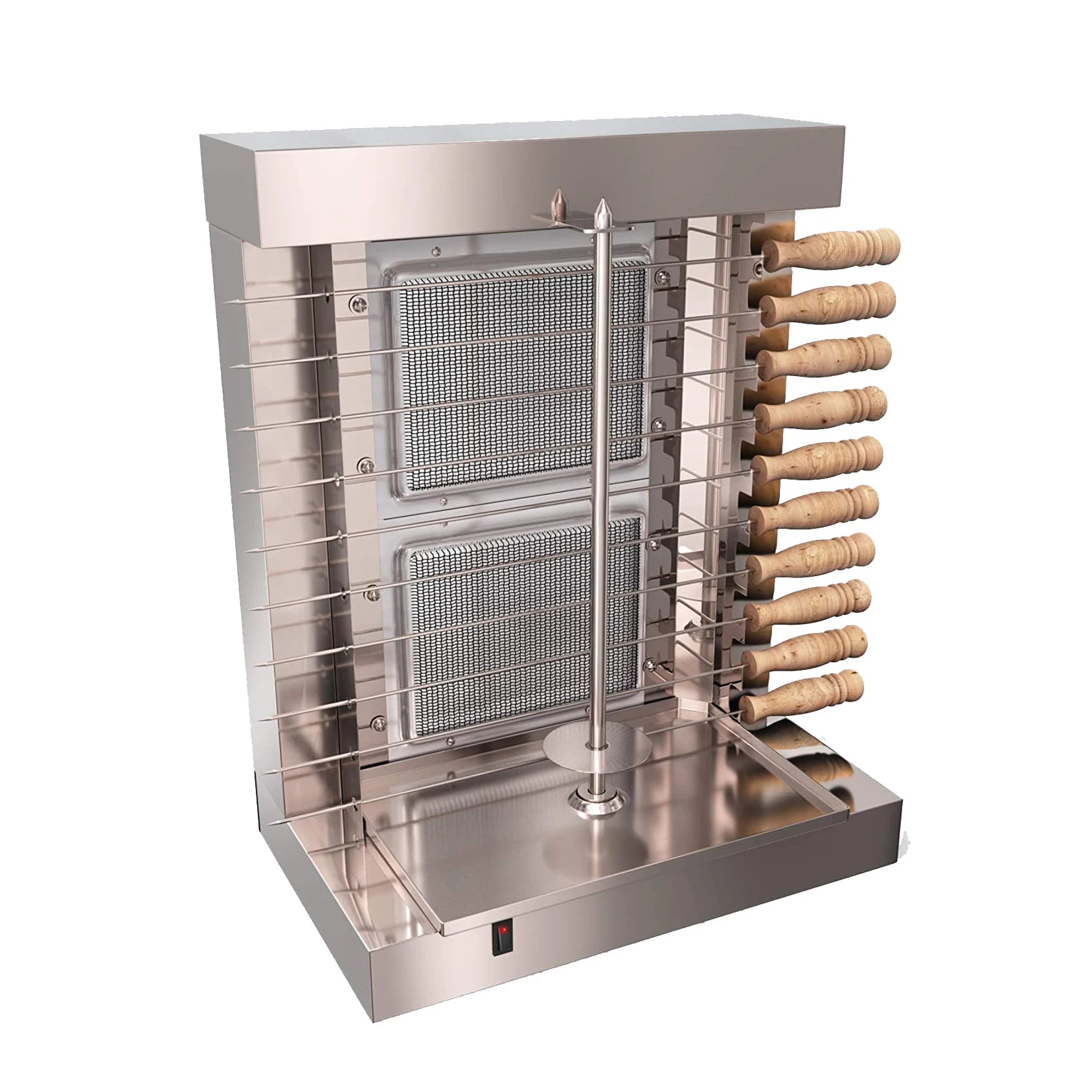220v LPG Gas Heating Stainless Steel 10 Kebab Skewers Doner Shawarna Burner Grill Griddle Lamb Roaster