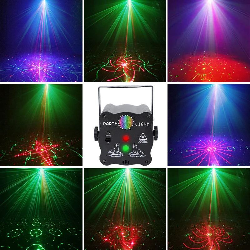New Mini LED Laser Moon Lamp Dj Sound Control Interact Lighting LED Night Light Projector Smart Lights for Kids Room Night Club