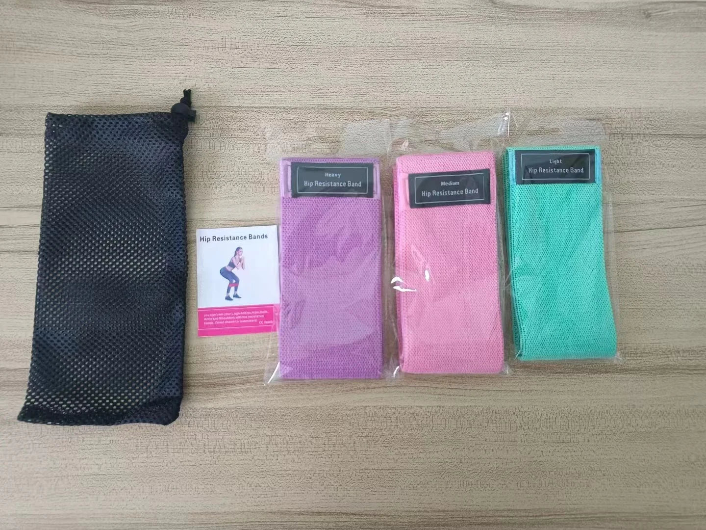 Factory Fabric Polyester Latex Hip Booty Resistance Bands Stretching Yoga Gym Workout Exercise Fitness Bands Gym Equipment
