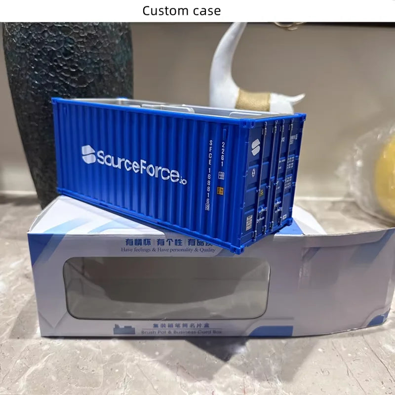 2025 Mini Pencil Holder Custom Logo Shipping Cargo Shape Container Desk Top Pen Holder for Office Gifts