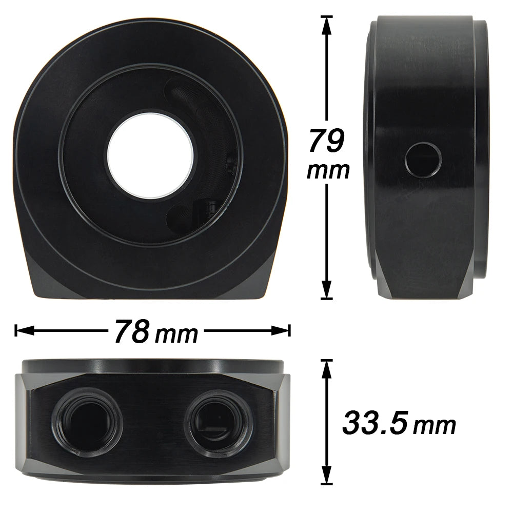 Universal  AN10 Oil Cooler Sandwich Adapter Plate With Thermostat and Adaptor Threads   3/4-16UNF M20X1.5