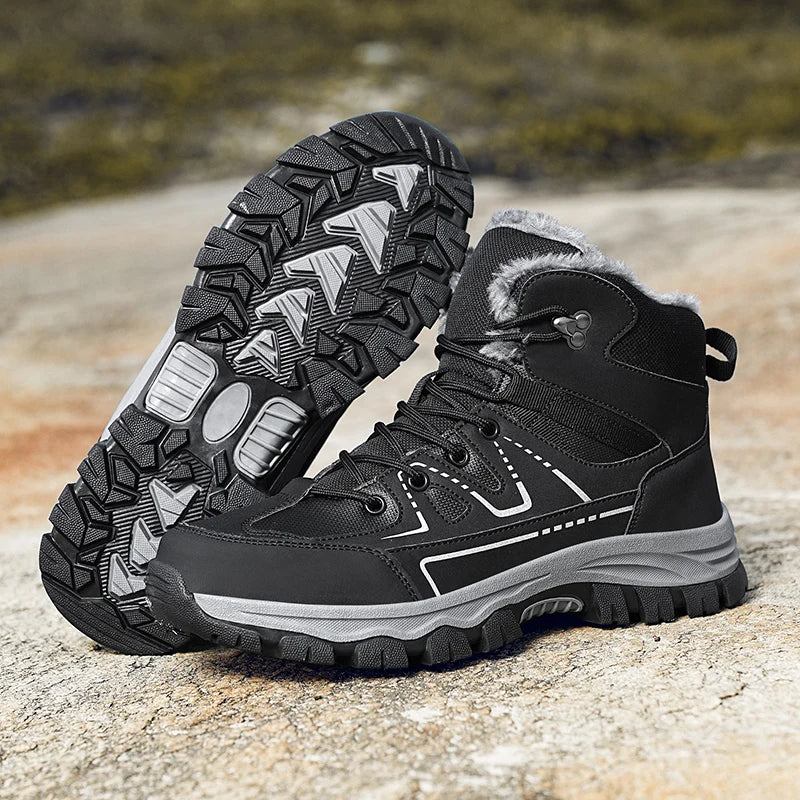Men's Large Size Outdoor Hiking Boots Casual Sports Shoes with Waterproof and Warm  Comfortable for Winter Sports