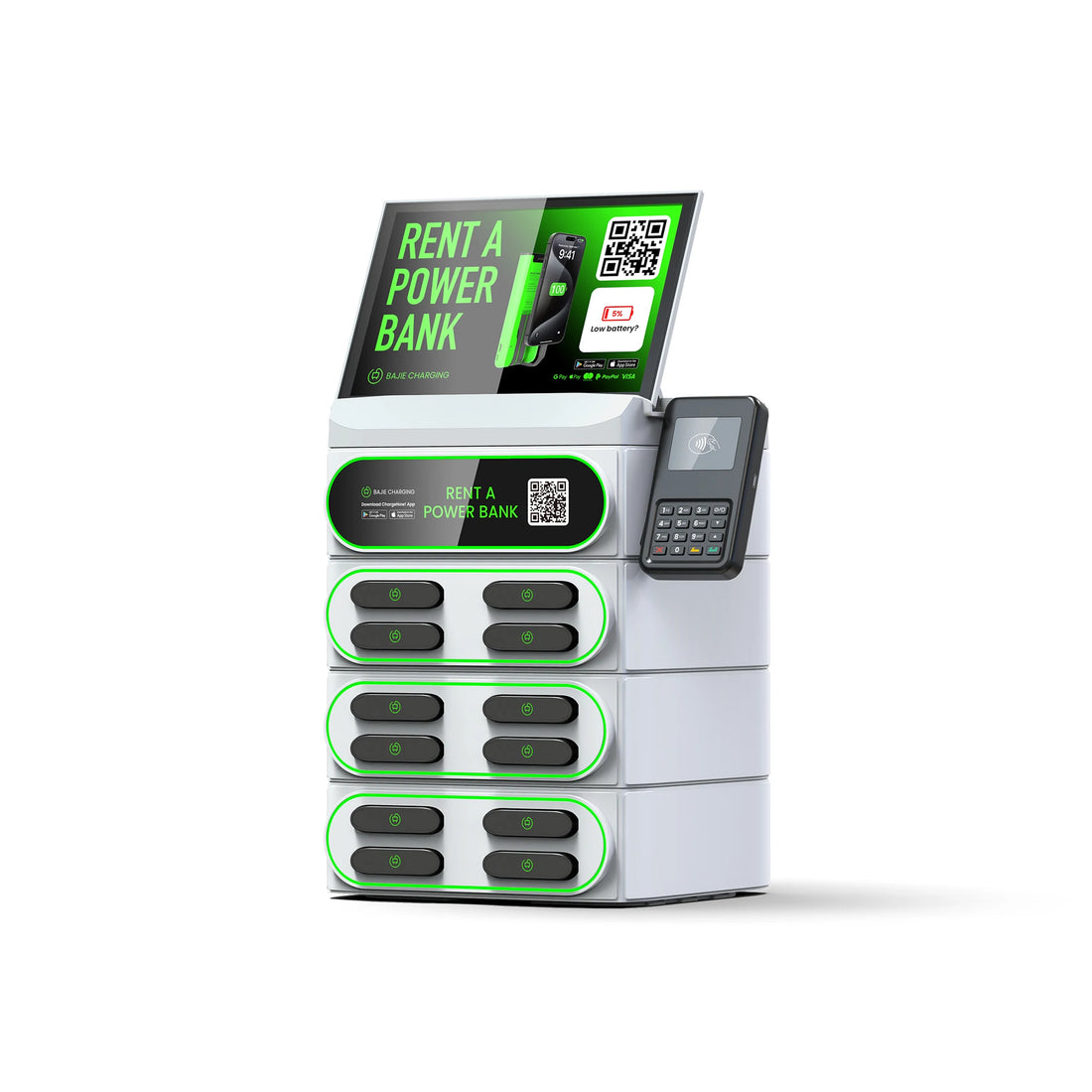 Portable Mobile Phone Charging Station NFC Tap Card Reader Rental Power Banks with Share Function