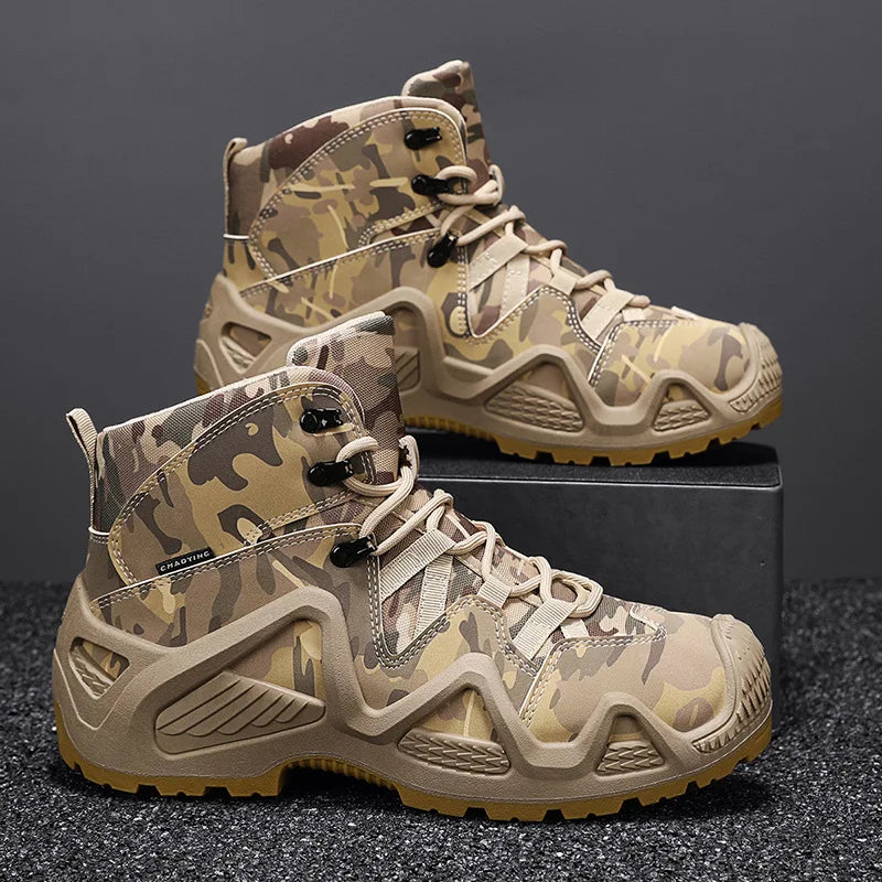 Customized Men's Waterproof and Anti slip Safety Shoes, Fashionable Outdoor Hiking Shoes,High-quality Rubber Outsole Work Shoes