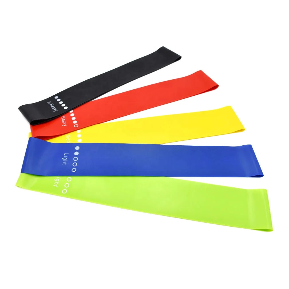Mini Latex Yoga Workout Gym Fitness Bands Elastic Loop Yoga Stretch Resistance Exercise Band for Body Building Physical Therapy