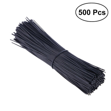 500pcs 15cm Galvanized Iron Wire Wired Earphones Cable Organizer Wired Earphones (Black)