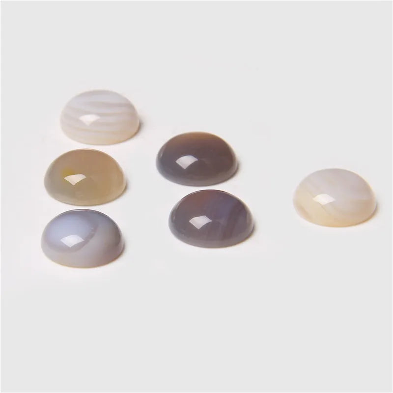 4/6/8/10/12/14mm Natural Stone Cabochon Round Semi-precious Cameo Fit DIY Ring Earring Bracelet Jewelry Making Finding 10pcs/lot
