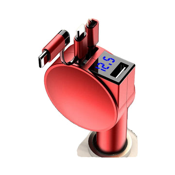 New 60W Super Fast Charging 3-in-1 Electric Car Charger Telescopic Charging Cables Adapters Android IOS Phone US Socket 3A