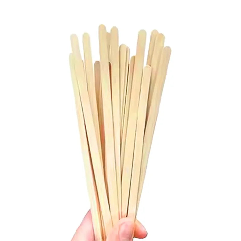 Custom Eco-Friendly Wooden Tea Stick Disposable Beverage Mixer for Cafes with Minimalist Design Stocked Custom Logo