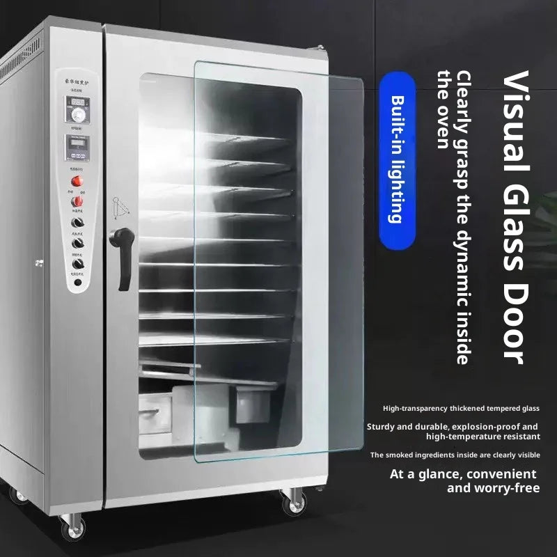 Automatic Gas Steam Dried Sausage Steam Heat Bacon Fish Catfish Smoked Meat Oven Meat Smoker Machine