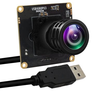 ELP Starvis HDR H.264 USB Camera Module 0.0001 Lux Star Black Low Light 1080P Webcam Module with F1.0 Aperture Lens for Security