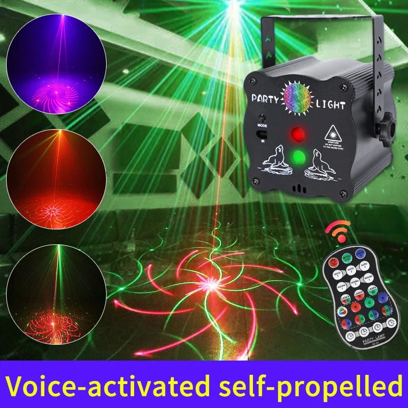 New Mini LED Laser Moon Lamp Dj Sound Control Interact Lighting LED Night Light Projector Smart Lights for Kids Room Night Club
