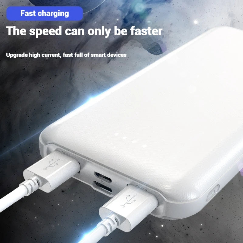 Wholesale Power Banks 10000mAh Printed Custom Logo Gift Thin Portable Dual USB Output Interface Mobile Phone Charger Power Bank