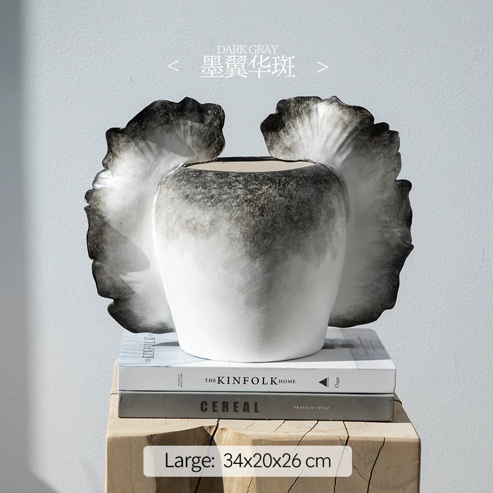 Merlin Living Hand Painting Flower Vase for Home Decor Butterfly Vase Ceramic Decoration Chaozhou Ceramic Factory Wholesale