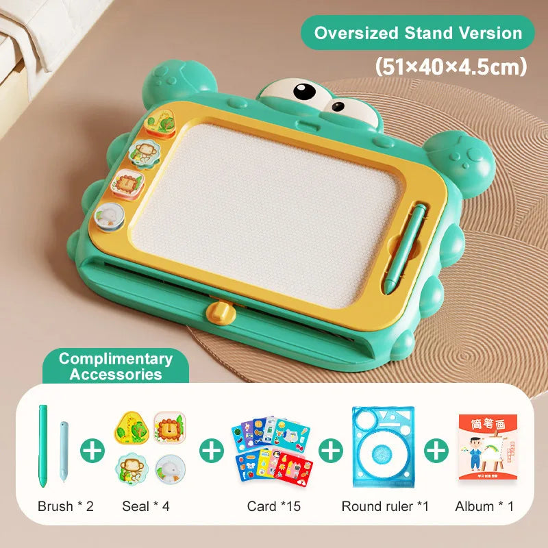 Kids Oversized Drawing Board Magnetism Writing Pad Geometry Seal for Toddlers 2-4 Years Old Graffiti Toy Baby Drawing Tray Table