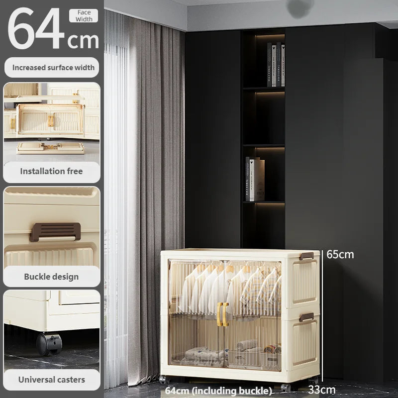 55-85CM Multifunctional Wardrobe Thickened And Movable Cabinet Suitable For Organizing In Children'S And Babies' Bedrooms
