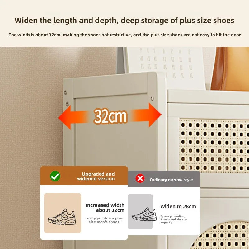 Modern Tall Standing Shoe Rack for Dormitories Apartments Space-Saving Multi-Layer Shoe Cabinet Dustproof Feature for Entryway
