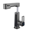 Basin Faucet Gray/White Brass Faucet  Pulling and Lifting Basin Faucet with Digital Display and Warm Atmosphere Light