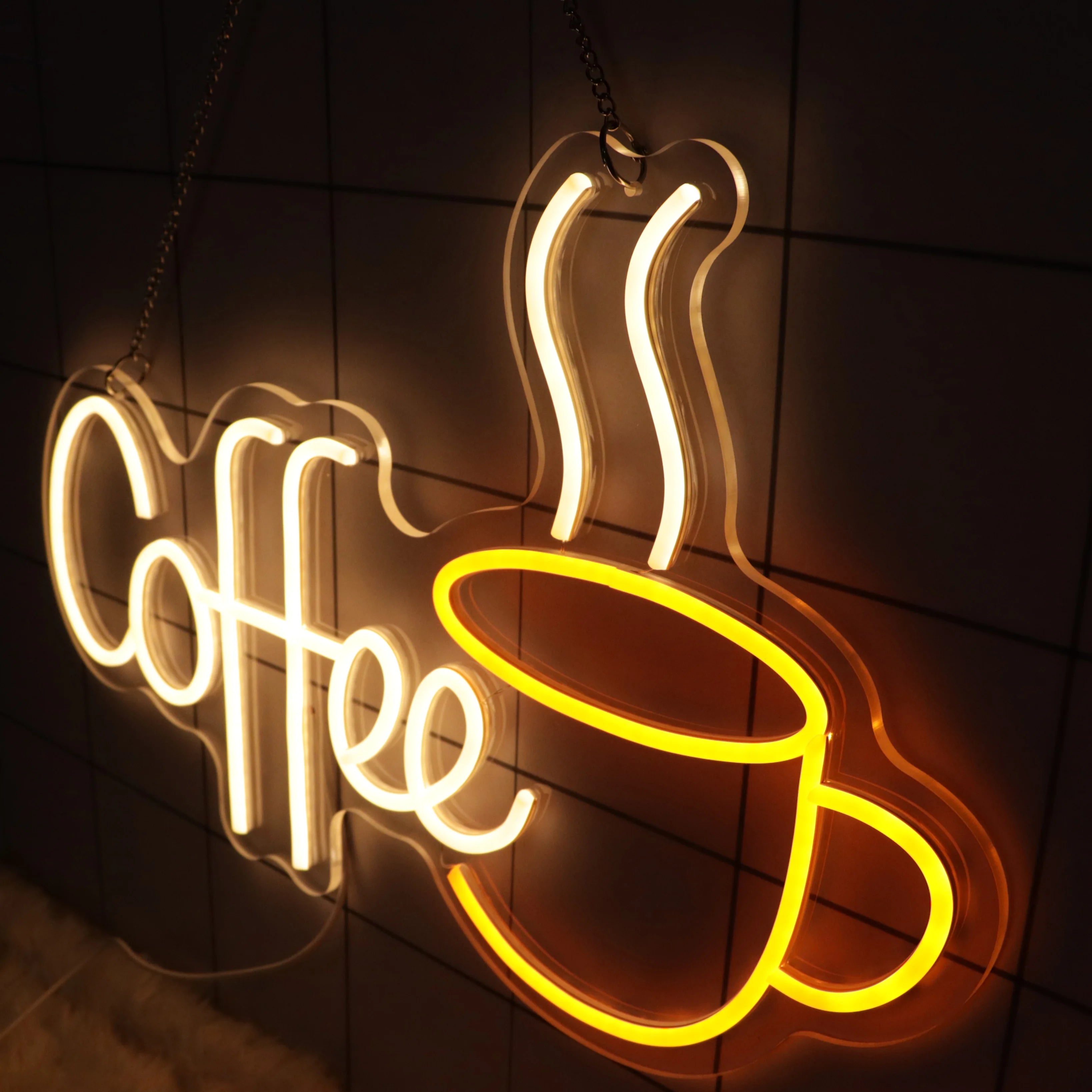 Coffee Shop Neon Sign Store Business logo Design Led Light up Sign Wall Shop Decoration Neon Sign Light for Wall Decor