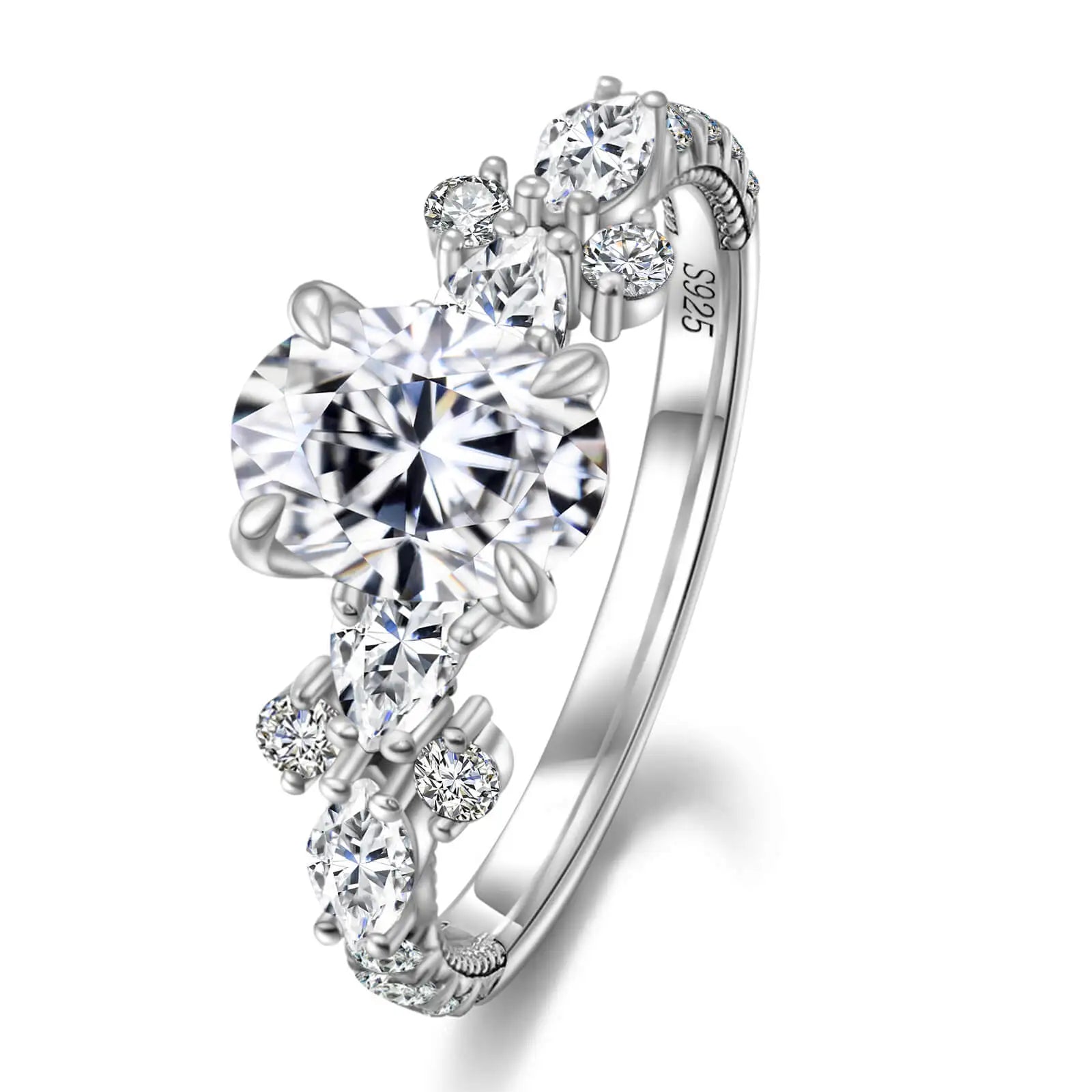 Fashion Design Mossanite Ring Fine Jewelry 925 Sterling Silver DEF VVS Moissanite Diamond Ring Anniversary Gift for Men Women