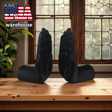 Chic Support, Modern Palm-Shaped Bookends - Decorative Resin Book Stands for Home, Office & Living Room Decor, Study Ornaments