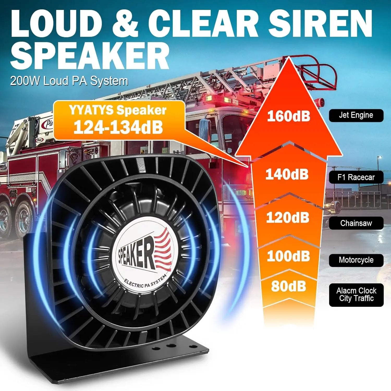 200W Emergency Polices Siren Speaker Kit Multi-Tones Extra Slim PA System for 12V Vehicles Car Alarms Handheld Microphone