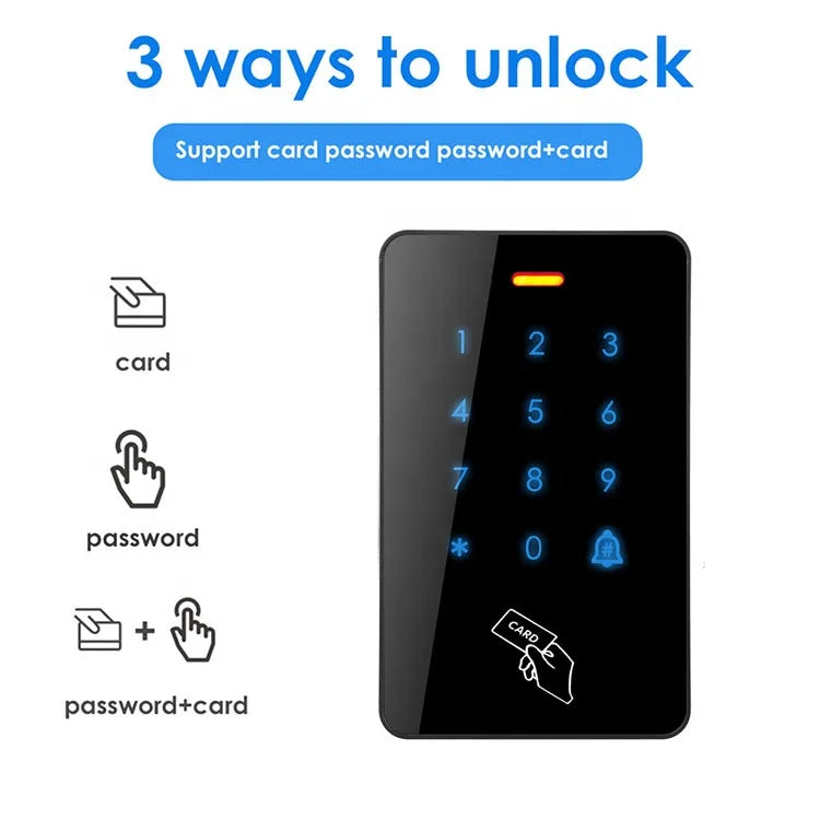 Cheap Price Smart Security Standalone Touch Screen Keypad Door Lock Proximity RFID 125KHZ Card Indoor Access Controller Supplier