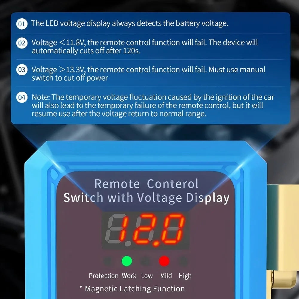 240A Circuit Breaker 12V Remote Battery Disconnect LED Voltage Indicator Automatic Power Switch Remote Control Switches