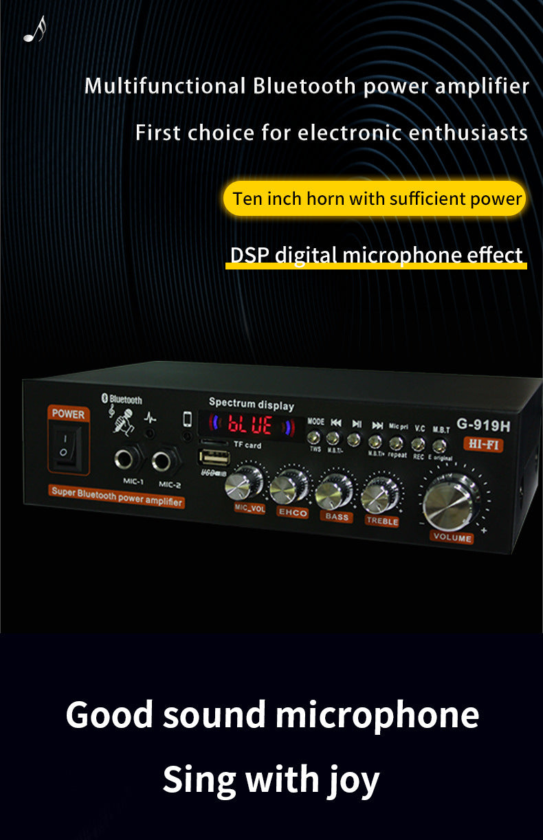 G-919H 1000W Home Power Amplifiers Audio Bluetooth Amplificador Subwoofer Speakers Theater Audio Sound System 220V/110V FM
