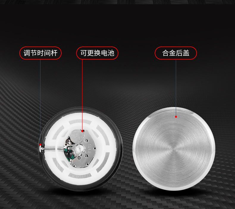 Car Clock Luminous Auto Ornament Mini Automobiles Internal Stick-On Digital Watch Mechanics Quartz Clocks 40mm 43mm