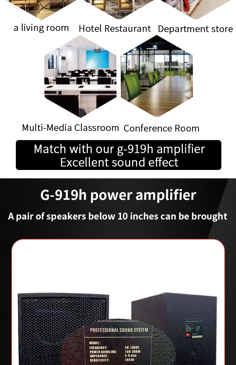 G-919H 1000W Home Power Amplifiers Audio Bluetooth Amplificador Subwoofer Speakers Theater Audio Sound System 220V/110V FM