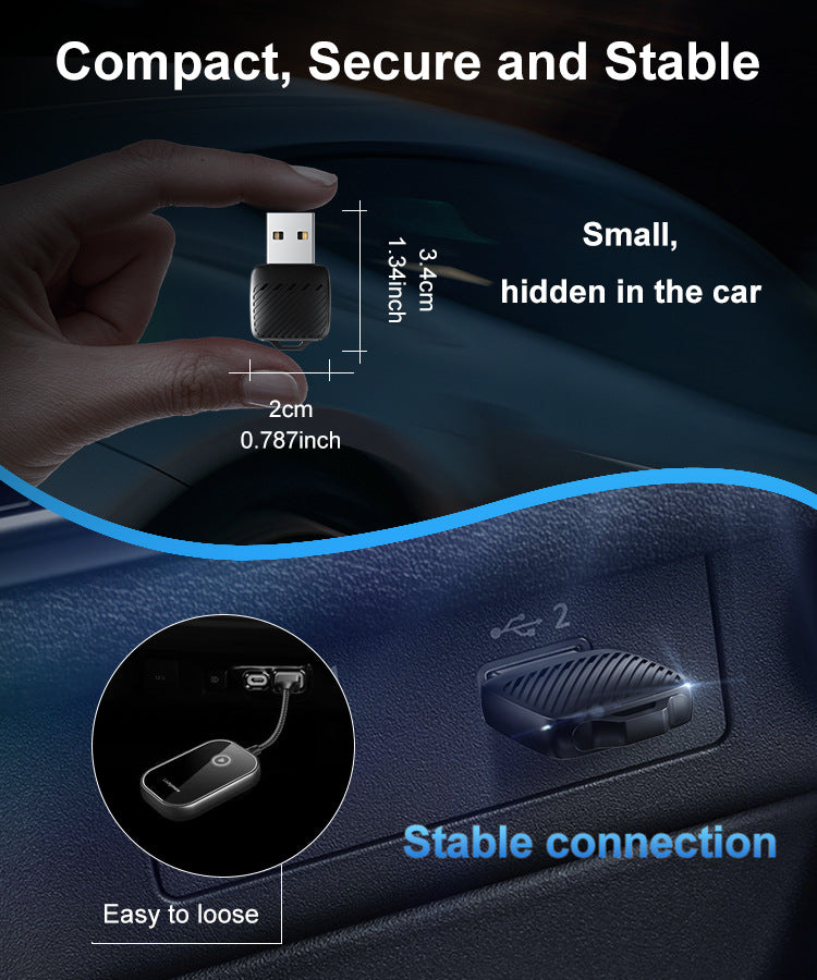 Wireless CarPlay/Android Auto Adapter Wired To Wireless, 5GHz WiFi5,USB/type-c Plug and Play, for 99% Wired CarPlay/Auto Cars