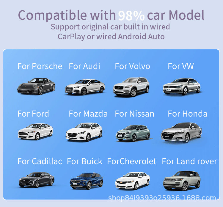 Wireless CarPlay/Android Auto Adapter Wired To Wireless, 5GHz WiFi5,USB/type-c Plug and Play, for 99% Wired CarPlay/Auto Cars