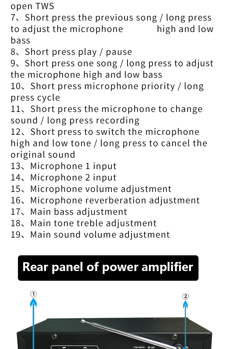 G-919H 1000W Home Power Amplifiers Audio Bluetooth Amplificador Subwoofer Speakers Theater Audio Sound System 220V/110V FM