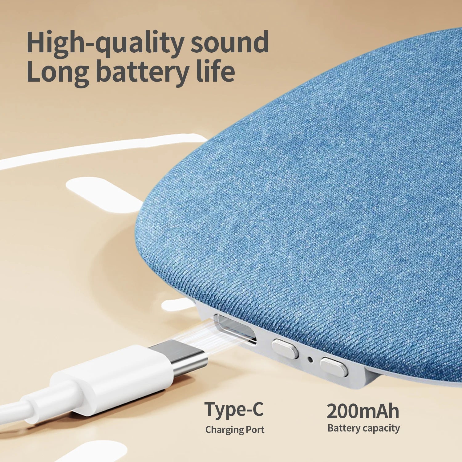 Bluetooth 6.0 Under-Pillow Speaker for Sleep Timer White Noise Sleep Aid Mini Portable Music Box Sleep Speaker