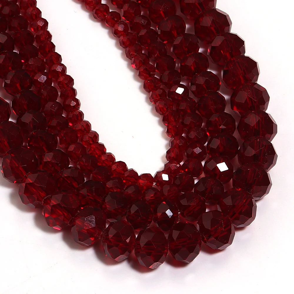 1strand/lot Pomegranate Red Faceted Crystal Beads Abacus Glass Beads Loose Beads For Jewelry Making DIY Necklace Bracelet