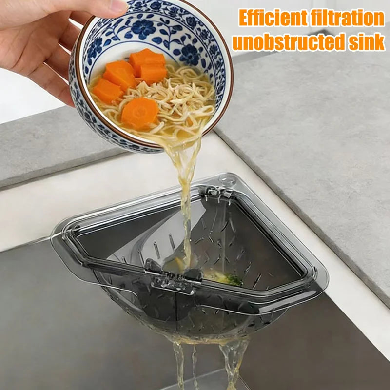 Magnetic Anti-leak Kitchen Sink Filter Multifunctional Triangular Hanging Durable Food Waste Collector Drain Rack Kitchenware