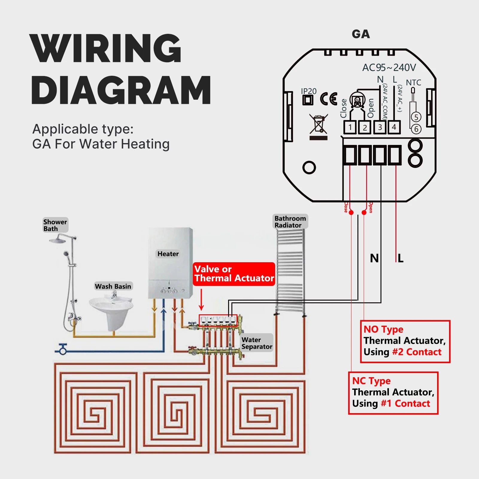 WiFi Smart Home Heating Knob Thermostat Temperature Controller For Water Gas Boiler Electric Heating Works with Alexa GoogleHome