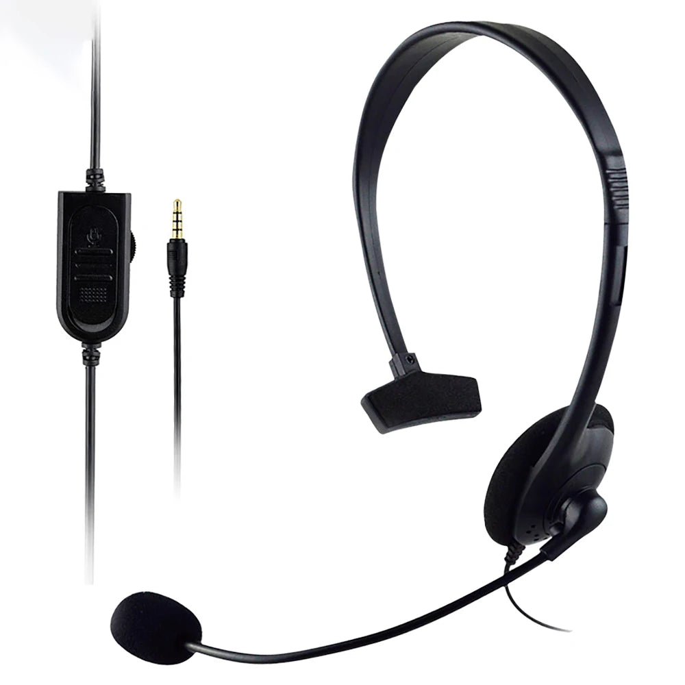 Universal Call Center Headphones 3.5mm Wired Gaming Business Single-Sided Headset with Mic Telephone Operator Earphones