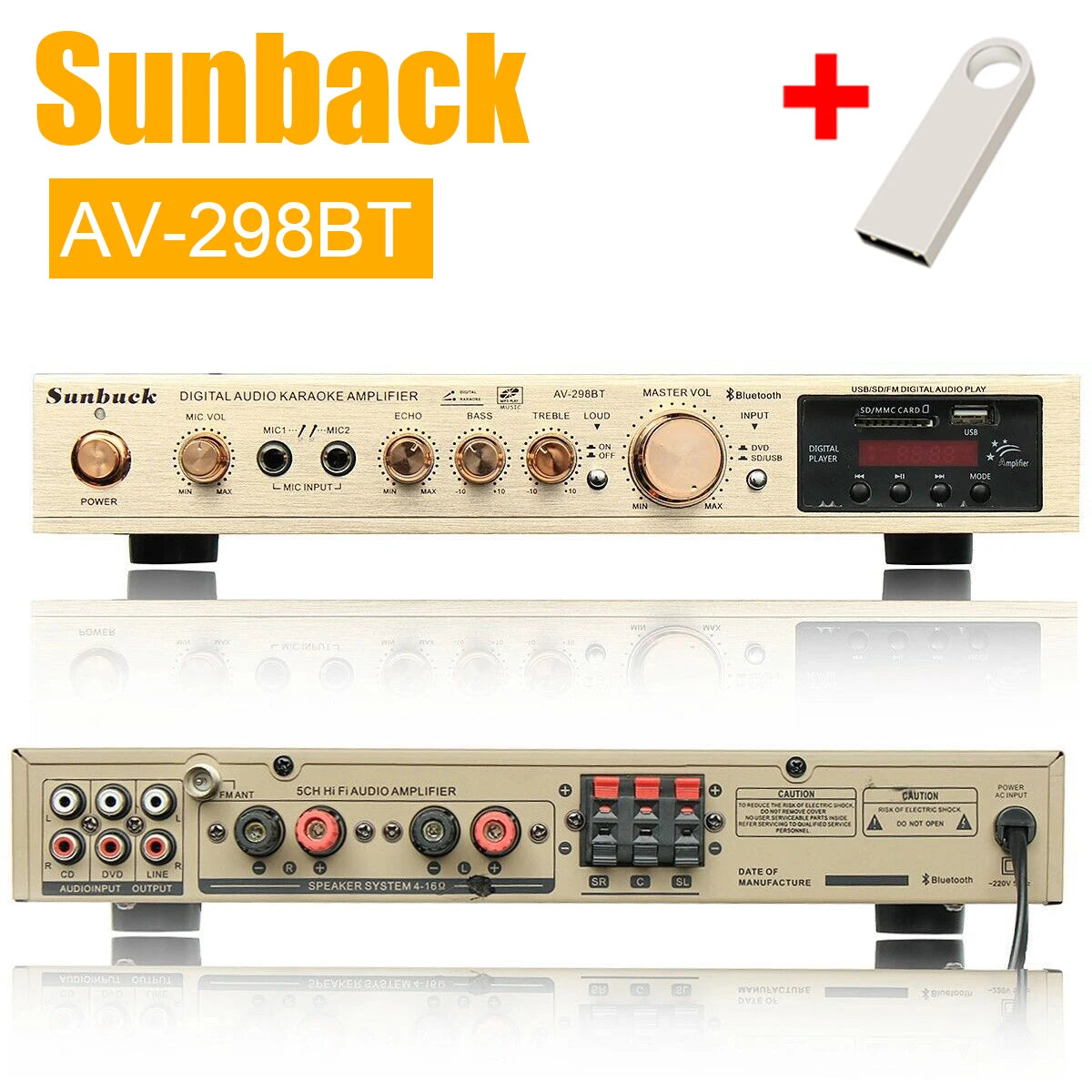 110/220V 2000W Bluetooth Power Amplifier Audio Subwoofers HiFi Stereo Surround Sound Digital Amplifiers For Home Karaoke theater