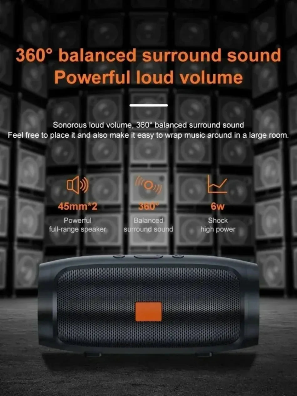 ViVO Portable Subwoofer Bluetooth Speakers Stereo Surround Waterproof Loudspeaker Wireless Sound Box Support FM Radio TF Card