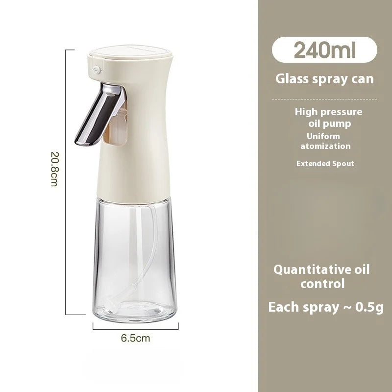240ml Glass Oil Spray Bottle Atomized Air Fryer Oil Spray Bottle Kitchen Cooking Tool Press Type Air Fryer Spray Oil Bottles