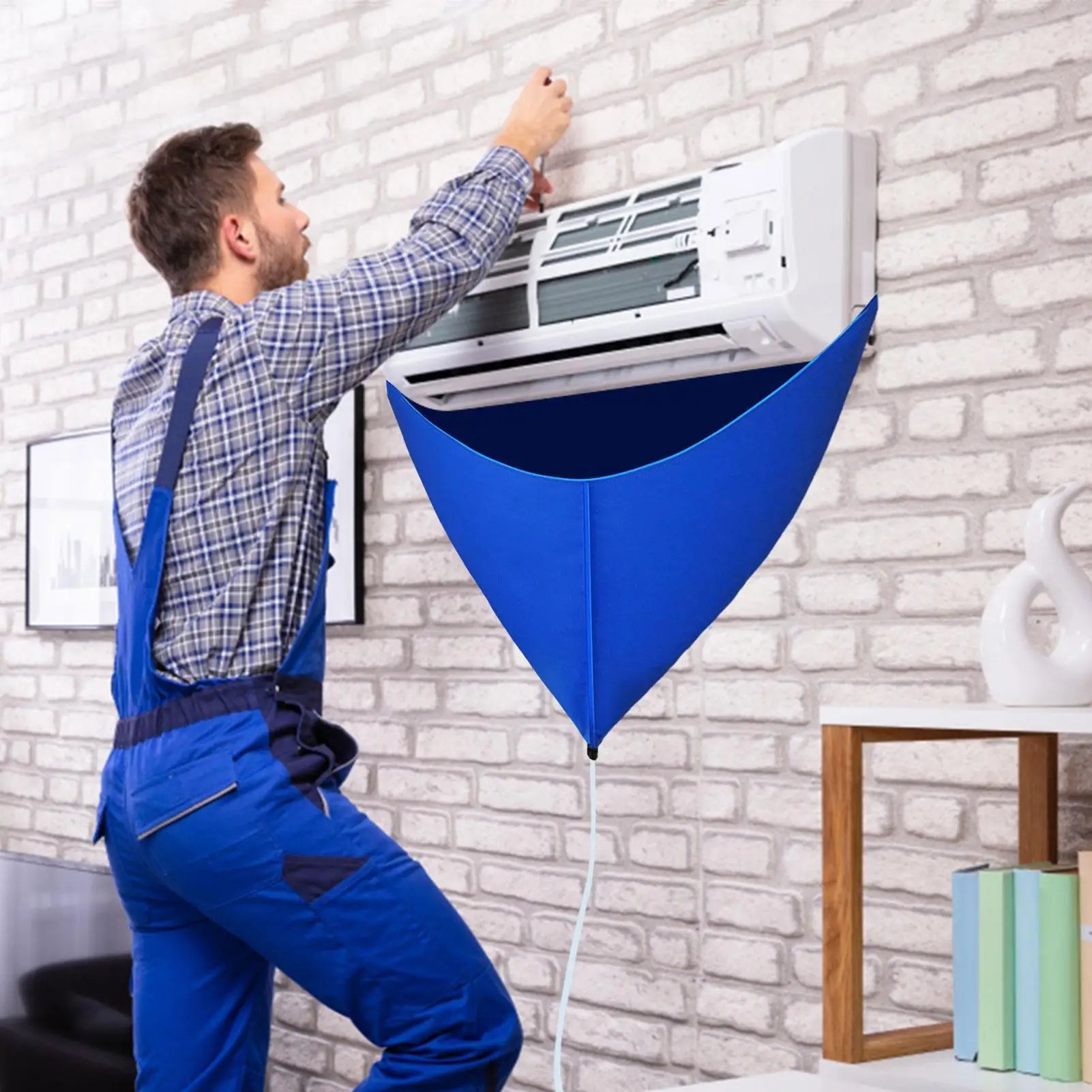 Split Air Conditioner Cleaning Cover Dust Clean Wall-Mounted AC Wash Bag Kit With Drain Pipe Household Accessories