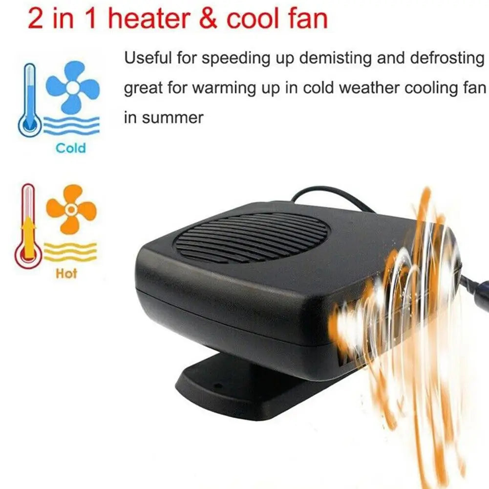 12V/24V 200W Portable Car Heater Fan Windshield Demister Defroster Cooling Heating 2 IN 1 Electric Fan For Cars Trucks