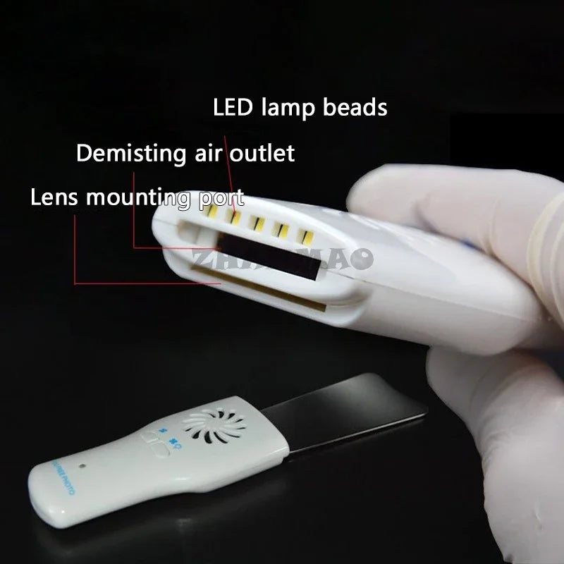 Orthodontic Mirror with Light, Anti Fog, Double-sided Stainless Steel Reflector for Orthodontic Photography