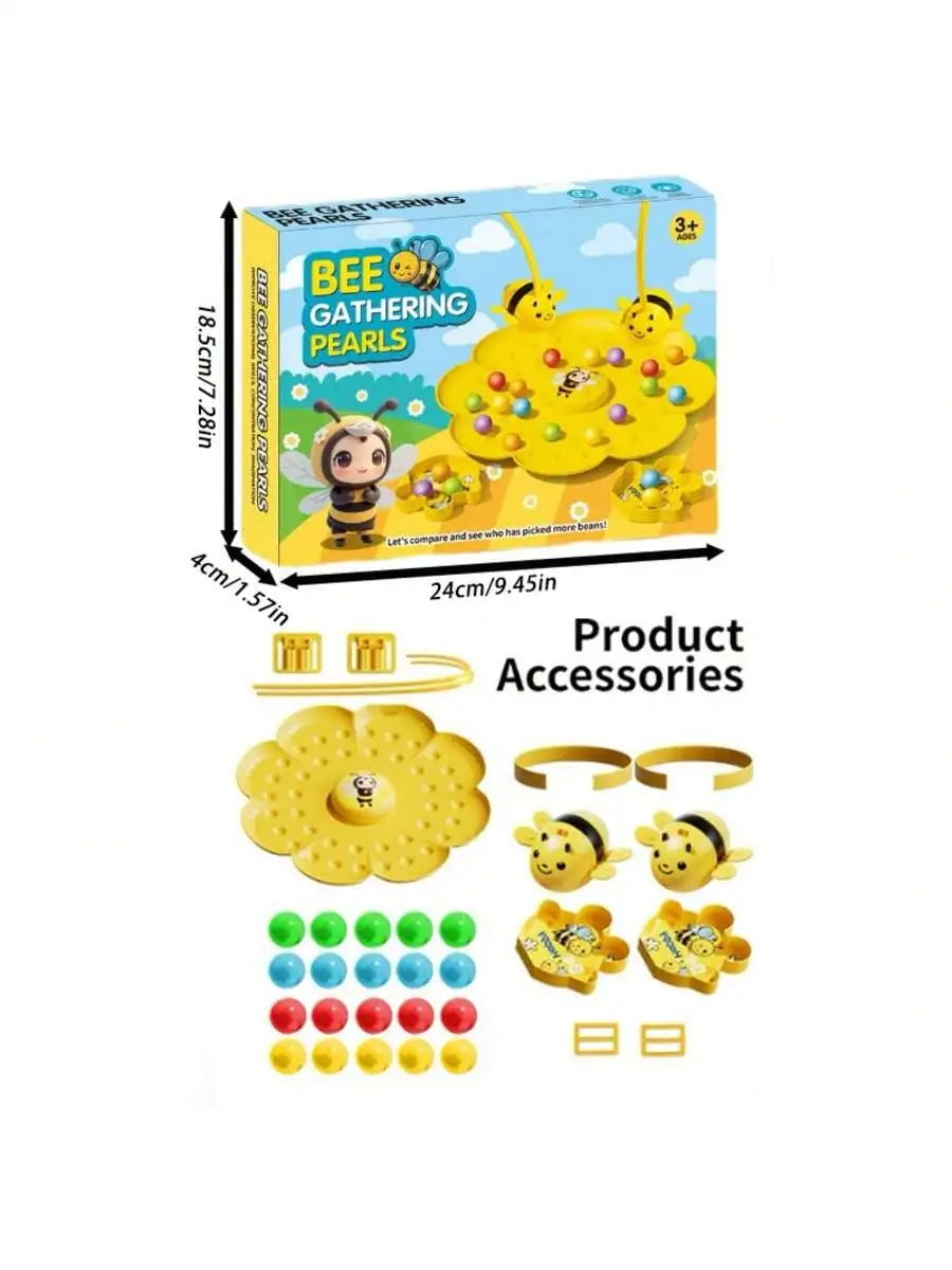 1 set of cute bee-shaped board game toys, fun interactive games for family and friends gathering, double-person intelligence bat
